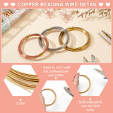 Copper Wire, Half Round, Raw(Unplated), 0.8x0.4mm, about 19.69 Feet(6m)/Bundle