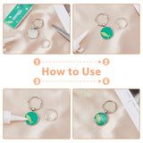DIY Blank Dome Keychain Making Kit, Including Alloy Keychain Cabochon Settings, Glass Cabochons, Platinum, 40Pcs/box