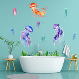 PVC Wall Stickers, Wall Decoration, Jellyfish Pattern, 390x900mm, 2pcs/set