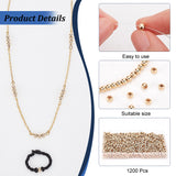 1200Pcs Brass Solid Beads, Long-Lasting Plated, Rondelle, Golden, 4x3.5mm, Hole: 1.6mm