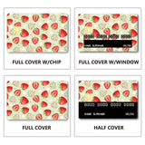 PVC Plastic Waterproof Card Stickers, Self-adhesion Card Skin for Bank Card Decor, Rectangle, Strawberry, 186.3x137.3mm