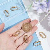 4Pcs 304 Stainless Steel Screw Carabiner Lock Charms, for Necklaces Making, Oval, Golden, 21x11x4mm, Screw: 7x4mm