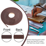 10M Flat Imitation Leather Cord, for Pillow Decor, Coconut Brown, 8x1.6mm, about 10.94 Yards(10m)/Roll