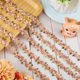 10 Yards Flower Polyester Trim Ribbon, for Curtain Lace Trimmings, Light Coral, 3/4 inch(20mm)