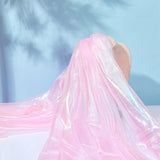 Symphony Laser Polyester Fabric, for Stage Show Costume Decoration, Pearl Pink, 150x0.02cm