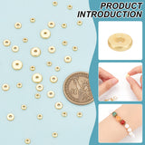 60Pcs 3 Styes Brass Beads, Long-Lasting Plated, Flat Round/Disc, Heishi Beads, Real 18K Gold Plated, 4~7.5x1.5mm, Hole: 1.6~1.8mm