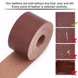 PU Leather Fabric Plain Lychee Fabric, for Shoes Bag Sewing Patchwork DIY Craft Appliques, Coconut Brown, 3.75x0.15cm