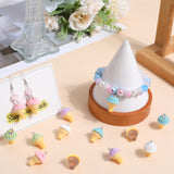 24Pcs 6 Colors Opaque Resin Imitation Food Pendants, Ice Cream Charms, with Platinum Tone Iron Loops, Mixed Color, 25x15~16mm, Hole: 2mm, 4pcs/color