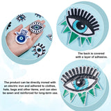 Evil Eye Patch, Computerized Embroidery Cloth Iron on/Sew on Patches, Costume Accessories, Appliques, Mixed Color, 29~63x39~60x1.5~2mm, 15pcs/box