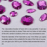 Sew on Rhinestone, Taiwan Acrylic Rhinestone, Two Holes, Garments Accessories, Flat Back and Faceted, Mixed Shapes, Purple, 5.4x5.3x2cm, 70pcs/box