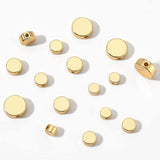 80Pcs 4 Style Rack Plating Brass Spacer Beads, Flat Round, Real 14K Gold Plated, 4~8x2.5~3mm, Hole: 1.2~1.4mm, 20pcs/style