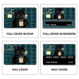 PVC Plastic Waterproof Card Stickers, Self-adhesion Card Skin for Bank Card Decor, Rectangle, Cat Shape, 186.3x137.3mm