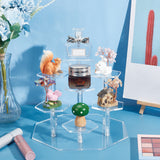 7-Slot Octagon Acrylic Minifigures Organizer Display Risers, Assemblable Action Figures/Doll Holder, Clear, Finish Product: 20.9x20.9x14cm