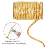 Nylon Thread, for Home Decorate, Upholstery, Curtain Tieback, Honor Cord, Yellow, 8mm, 20m/roll