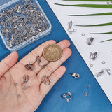 60Pcs 304 Stainless Steel Clip-on Earring Findings, with 100pcs Open Jump Rings, Stainless Steel Color, 12x6x11mm, Hole: 1.2mm