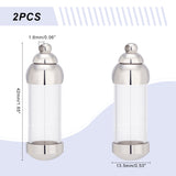 2Pcs 304 Stainless Steel Glass Bottle Pendants, Openable Ash Keepsake Memorial Pendants, Twist off Vial Tube Pendants, Column, Clear, 42x13.5mm, Hole: 1.6mm