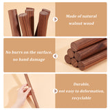 Walnut Wood Sticks, Round Dowel Rod, for Braiding Tapestry, Column, Coconut Brown, 30x1.8cm