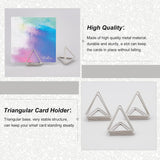 36Pcs Iron Message Clip, Memo Note Photo Stand Holder, Card Clips, For Wedding Decoration, Triangle, Platinum, 21x24mm