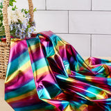 Polyester Spandex Stretch Fabric, for DIY Christmas Crafting and Clothing, Colorful, 100x150x0.04cm