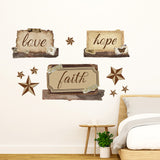 PVC Wall Stickers, Wall Decoration, Star Pattern, 700x290mm, 2pcs/set