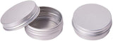 30ml Round Aluminium Tin Cans, Aluminium Jar, Storage Containers for Cosmetic, Candles, Candies, with Screw Top Lid, Platinum, 5.2x2cm