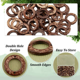 80Pcs Coconut Connector Charms, Ring Links, Coffee, 30x4mm, Hole: 2mm