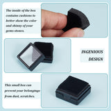 36Pcs 4 Styles Plastic and Acrylic Loose Diamond Display Boxes, with Clear Glass Cover and Sponge Inside, for Gemstone, Jewelry Storage, Square, Mixed Color, 2.95~3x2.95~3x1.65cm, 9pcs/style