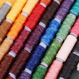 Waxed Polyester Cord, Twisted Cord, for Jewelry Making, Mixed Color, 0.8mm, about 12m/roll