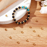 50Pcs Brass Beads, Long-Lasting Plated, Matte Style, Flat Round, Real 18K Gold Plated, 6x3.5mm, Hole: 3mm
