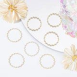 50Pcs Brass Linking Rings, Flower Ring, Real 18K Gold Plated, 24.5x1mm, Inner Diameter: 23.5mm