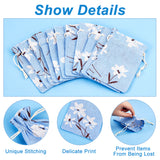 20Pcs Cotton Cloth Packing Pouches, Drawstring Bags with Flower Pattern, Cornflower Blue, 14x10cm