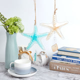 Glass Pendant Decoration, with Jute Rope, Starfish, Mixed Color, 330mm, 2pcs/set