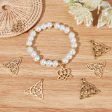 12Pcs 4 Style 304 Stainless Steel Pendants, Trinity Knot, Real 18K Gold Plated, 21~27x18.5~26x1.5~2.5mm, Hole: 1.4~2.5mm, 3pcs/style