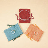 Burlap Packing Pouches Drawstring Bags, Mixed Color, 9x7cm, 10pcs/se