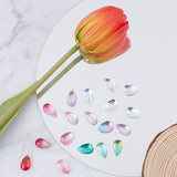 100Pcs Transparent Glass Charms, Dyed & Heated, Teardrop, Mixed Color, 13.5x8x6.5mm, Hole: 1.2mm