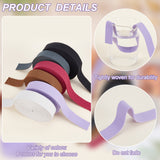 6 Colors Flat Polycotton Ribbon, Garment Accessories, Gift Wrapping, Mixed Color, 1 inch(25mm), about 4.9~5 yards/color