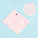 Cardboard Hair Clip Display Cards, Rectangle with Flower Pattern, Pink, 6x6.9x0.03cm, Hole: 4mm