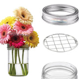 16Pcs 2 Style Tinplate Frog Lid Insert with Square Grids, Flower Arranging Supplies, Platinum, 68.5~84x1.5~2mm, 8pcs/style