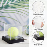 Square Transparent Acrylic Golf Ball Display Case, Dustproof Golf Ball Storage Holder with Black Base, Clear, 10.5x10.5x10cm