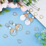 6 Pairs Rack Plating Brass Hoop Earring Findings, with Horizontal Loops, Long-Lasting Plated, Real 14K Gold Plated, 15.5x13.5x2mm, Hole: 1.5mm, Pin: 0.8mm