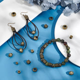 75Pcs 6 Styles Tibetan Style Alloy European Beads, Large Hole Beads, Rondelle & Barrel & Column & Cube, Antique Bronze, 6~11.5x6~11.5x4~9mm, Hole: 2.5~5mm