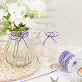 15M Polyester Wavy Fringe Trim Ribbon, Two Tone Wave Bending Lace Trim, for Clothes Sewing and Art Craft Decoration, White, Blue Violet, 1/4 inch(8mm), about 16.40 Yards(15m)/Roll