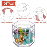 Plastic Transparent Hexagon Storage Box, for Candy, Biscuit, Clear, 56x50x50mm, Inner Diameter: 45mm