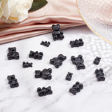 60Pcs 3 Style Resin Cabochons, Bear, Black, 20pcs/style