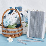 13M Metallic Yarn Ribbons, Jacquard Ribbon, Centipede Lace Ribbons, Garment Accessories, Silver, 1/2 inch(14mm), about 14.22 Yards(13m)/Card