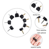 Iron High Heel Shoes Replacement Tips Pin, for Repairing Shoes , Black, 16.5~19.5x8~12x6.5mm, Pin: 2.4 & 3mm, 20pairs/set