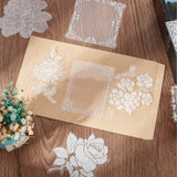 2 Boxes 2 Styles PET Hollow Lace Stickers Set, Decorative Waterproof Dacals for DIY Handmade Scrapbook Photo Albums, Geometric Lace Frame & Flower Pattern, White, 53~63x40~58x1mm