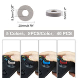 32Pcs 2 color Joystick Sponge Ring, Flat Round, Mixed Color, 2x0.5cm, Hole: 9.5mm, 16pcs/color