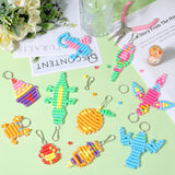 DIY Animal Keychain Making Kit, Including Plastic Beads, Iron Keychain Clasp Findings & Split Key Rings, Mixed Color, 770Pcs/box