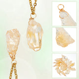 16Pcs Natural Citrine Pendants, with Real 18K Gold Plated Eco-Friendly Copper Wire Wrapped, Nuggets, Real 18K Gold Plated, 27.5~32x11~13x6.5~12mm, Hole: 3mm